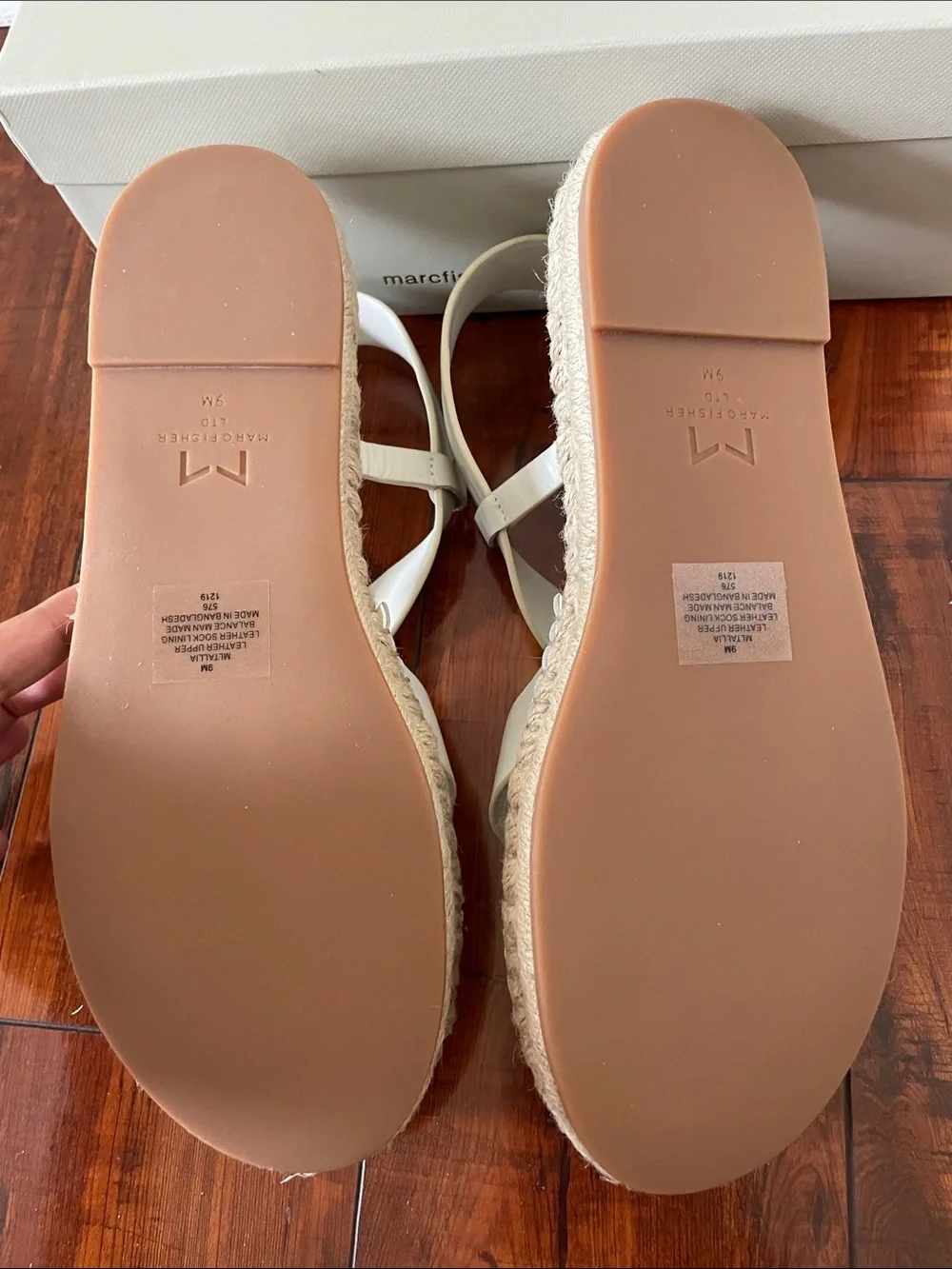 NEW Marc Fisher Tallia White Leather Espadrille Sandals